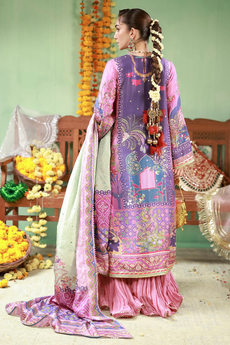 Lilac and Pink Hand Embellished Swiss Lawn Suit |Ready to Wear