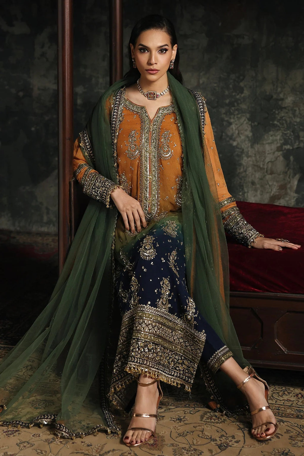 Jewel Tone Heritage - 3Piece Embroidered Lawn Suit | Ready To Wear