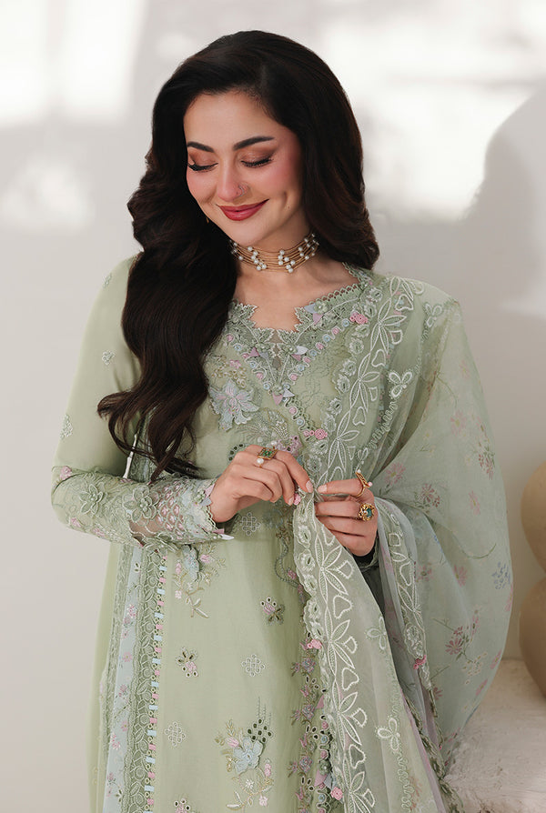 Sage Green Embroidered Lawn Luxury Suit | Ready to Wear