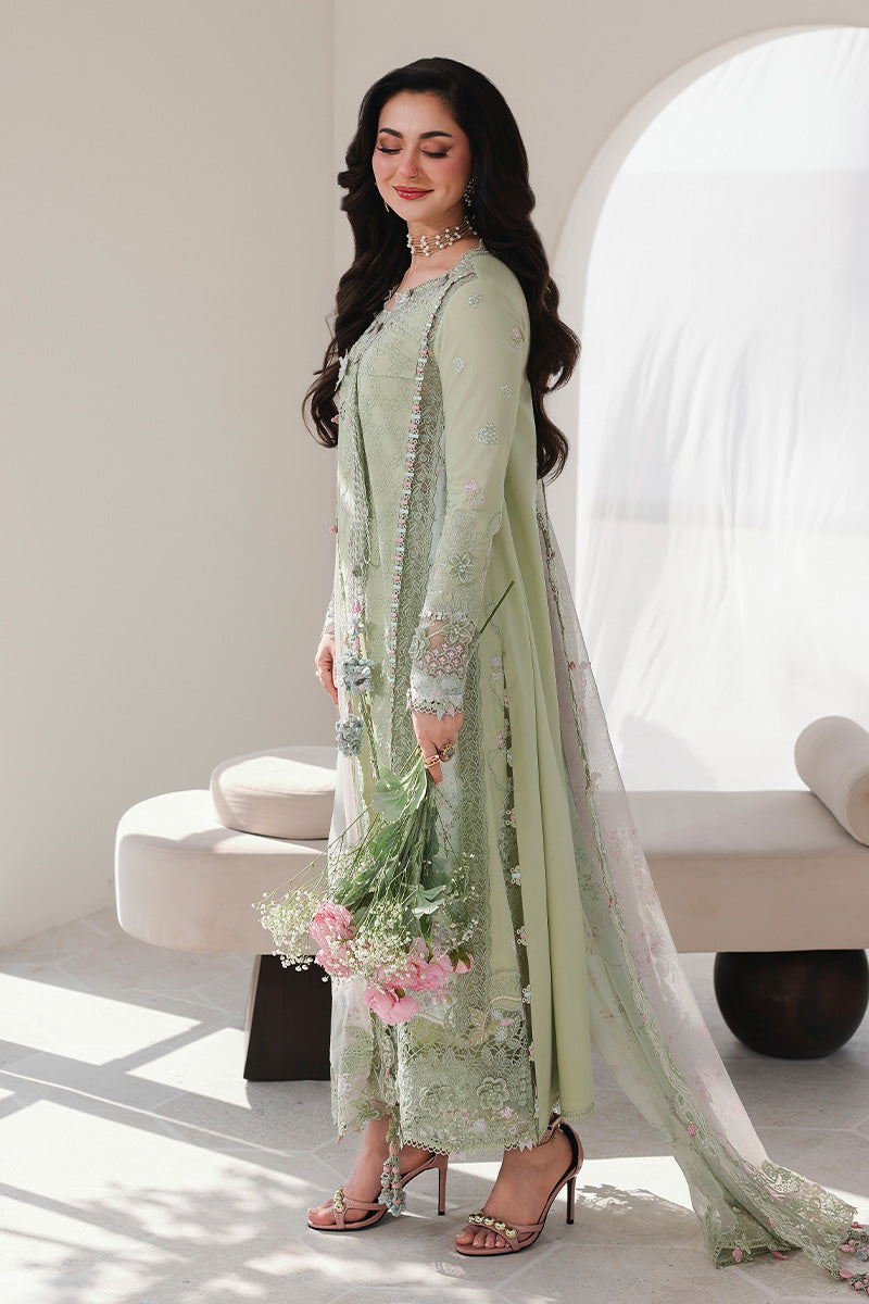 Sage Green Embroidered Lawn Luxury Suit | Ready to Wear