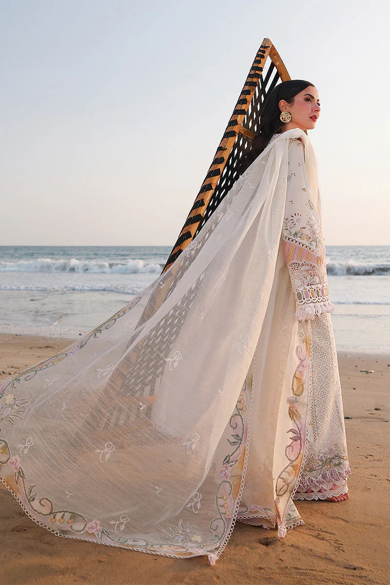 Ethereal White - 3 Piece Cotton Suit | Ready To Wear