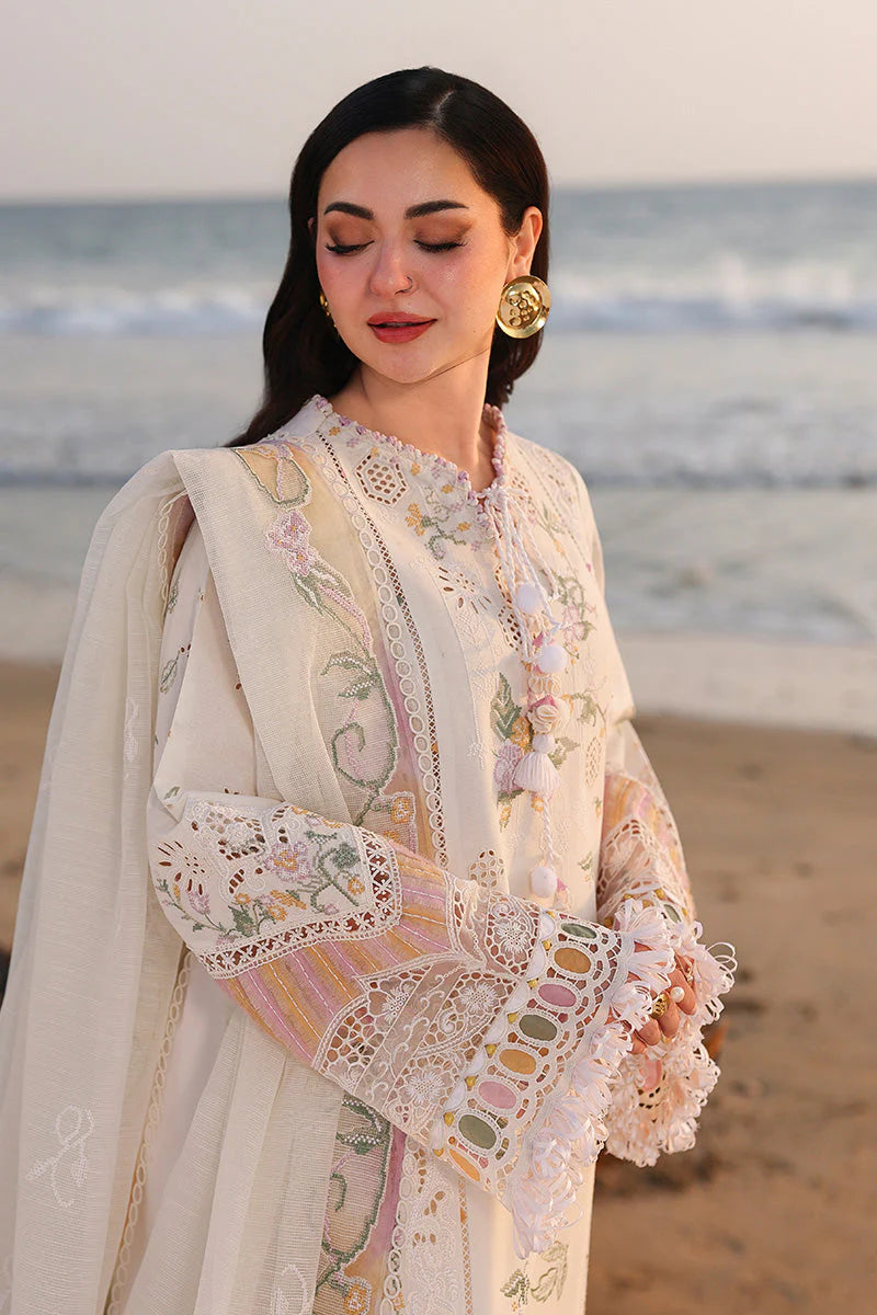 Ethereal White - 3 Piece Cotton Suit | Ready To Wear