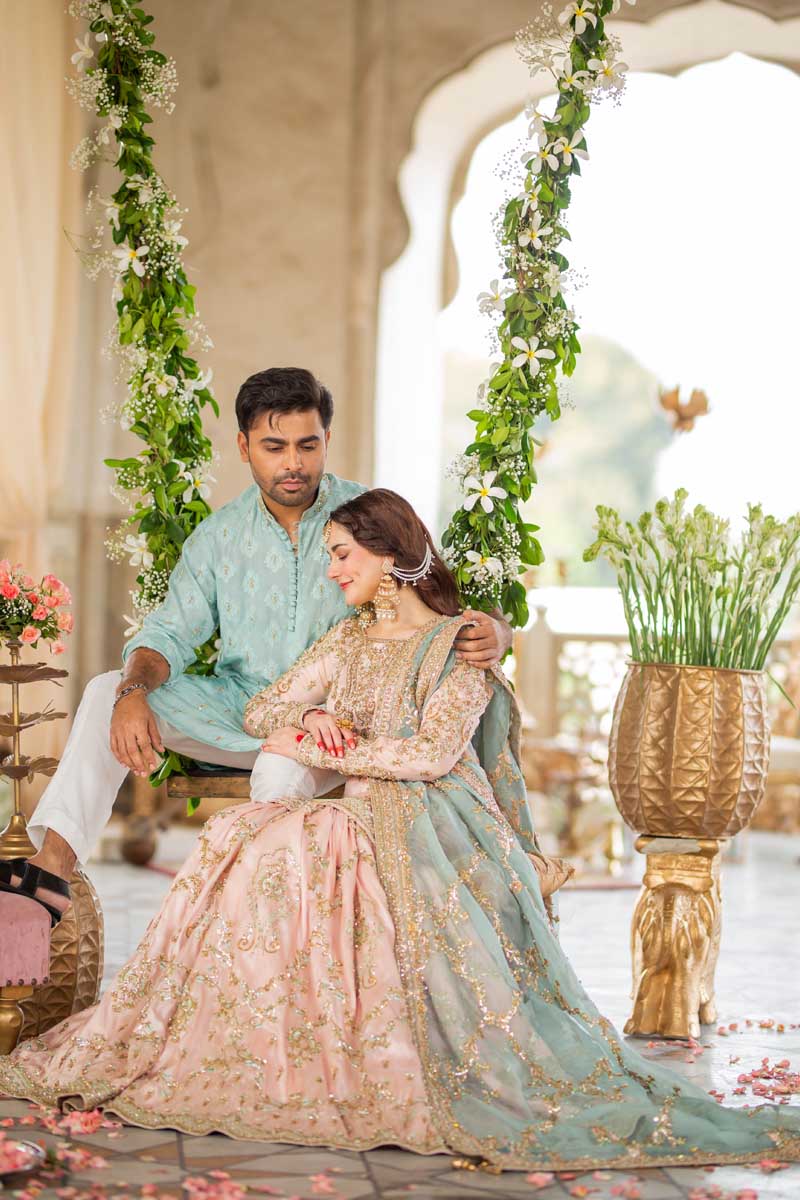 Pastel Peach Heavy Embroidered Net Gharara Suit | Ready to Wear