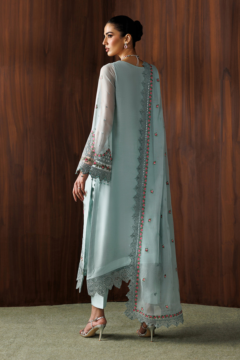 Embroidered Chiffon Suit with Cut Work Dupatta | Ready to Wear
