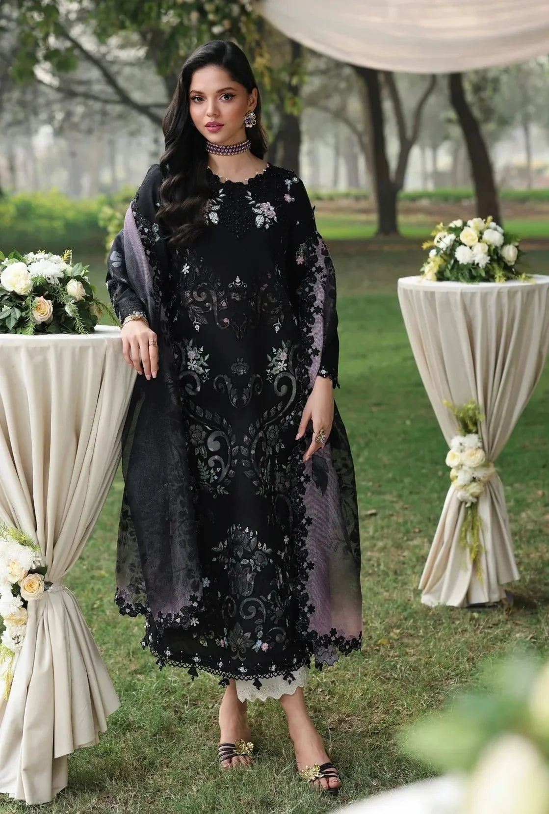 Black Embroidered Lawn Suit | Ready to Wear