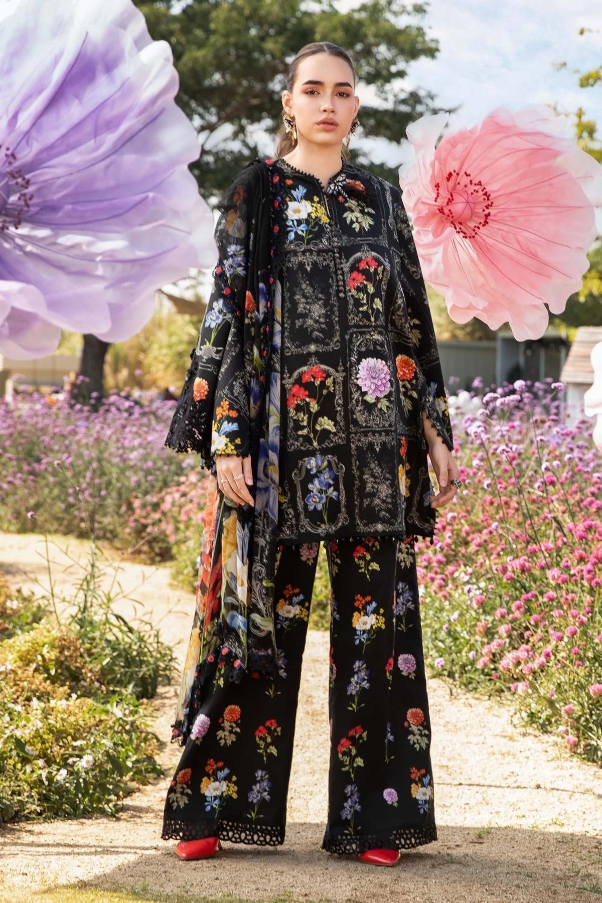 Midnight Floral - Embroidered Lawn Suit | Ready To Wear