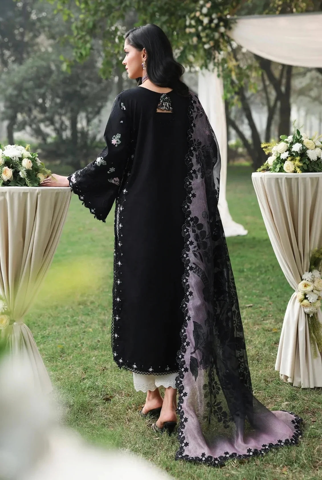 Black Embroidered Lawn Suit | Ready to Wear