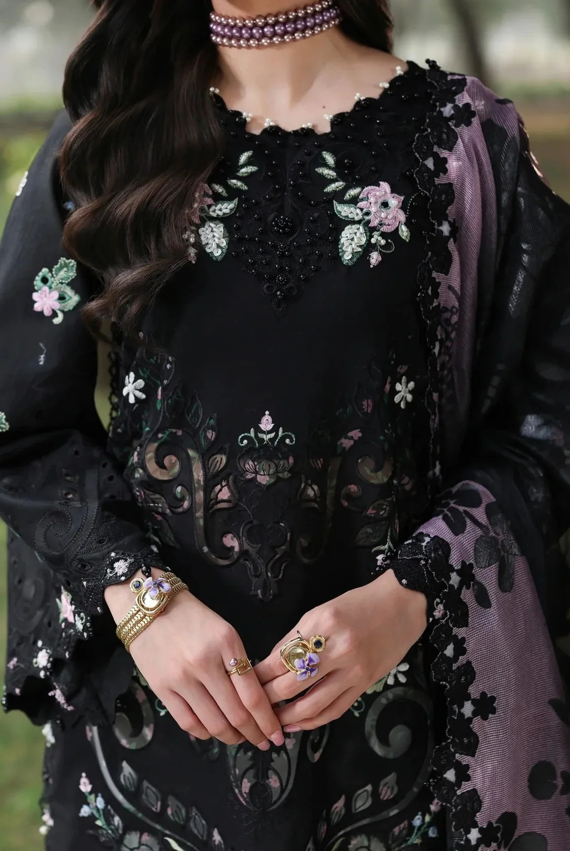 Black Embroidered Lawn Suit | Ready to Wear