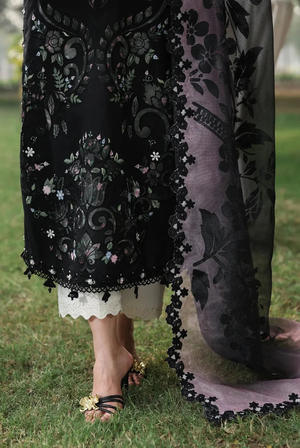 Black Embroidered Lawn Suit | Ready to Wear
