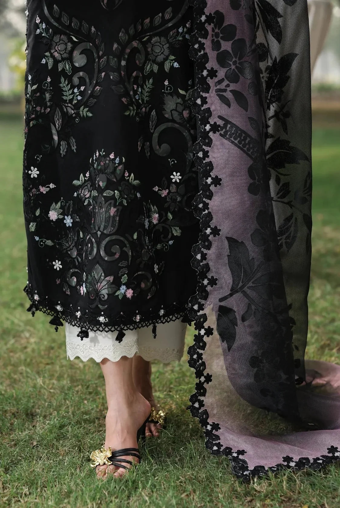 Black Embroidered Lawn Suit | Ready to Wear