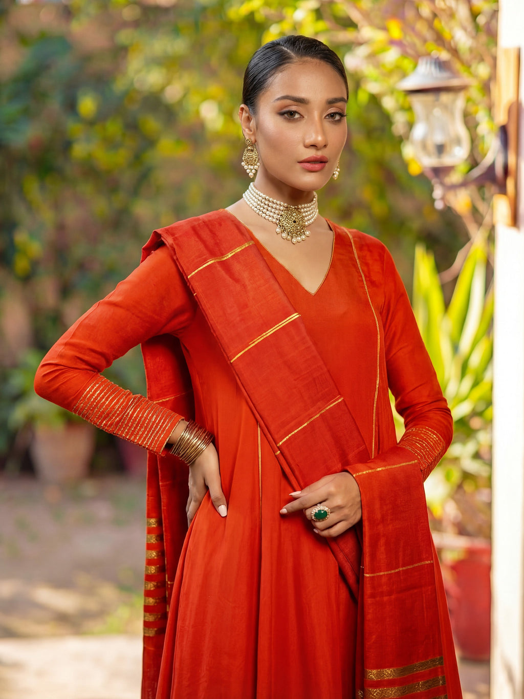ZAIRA - RUST PISHWAS SET