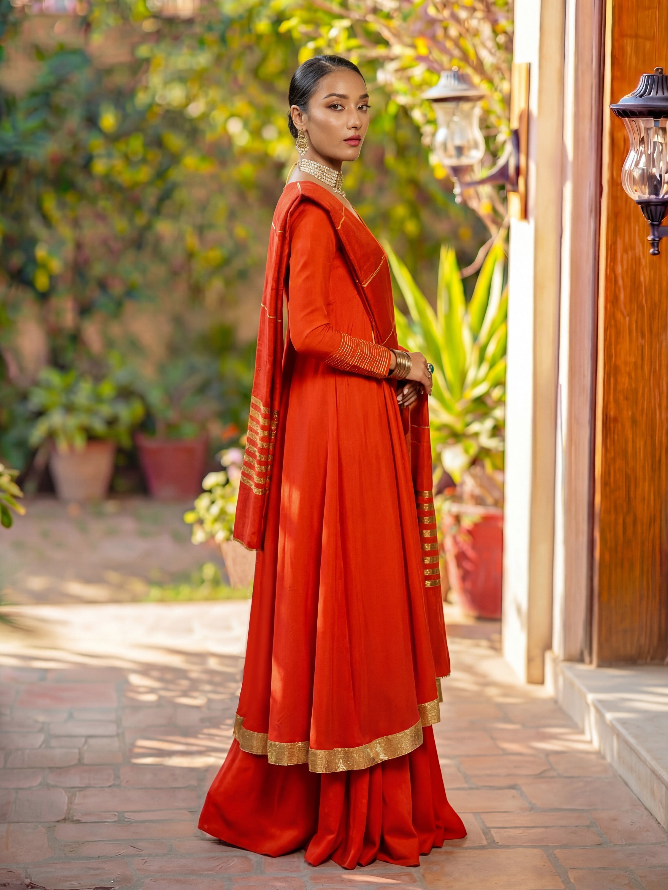 ZAIRA - RUST PISHWAS SET