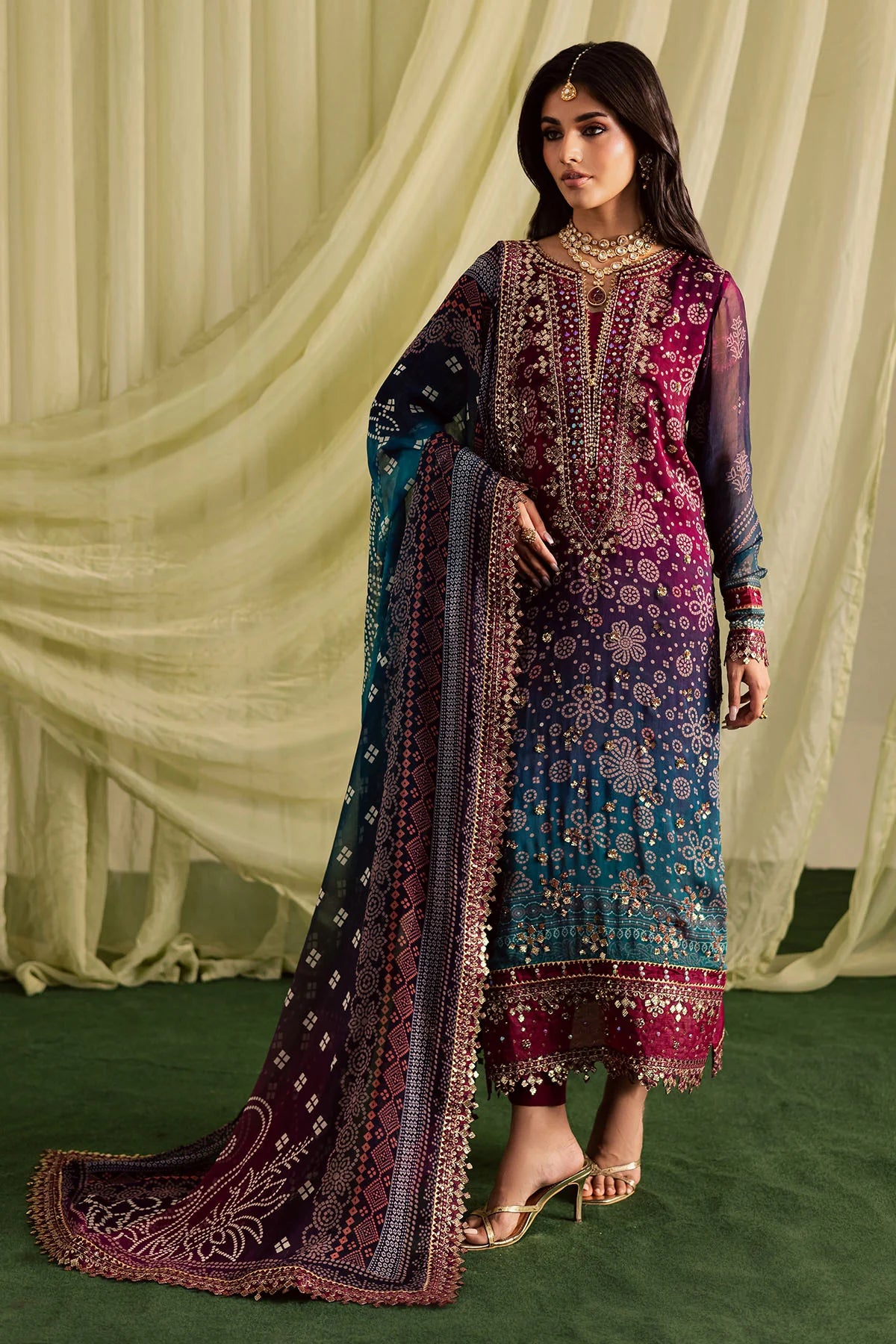 03-Piece Printed Lawn Suit With Embroidery - Ready To Wear