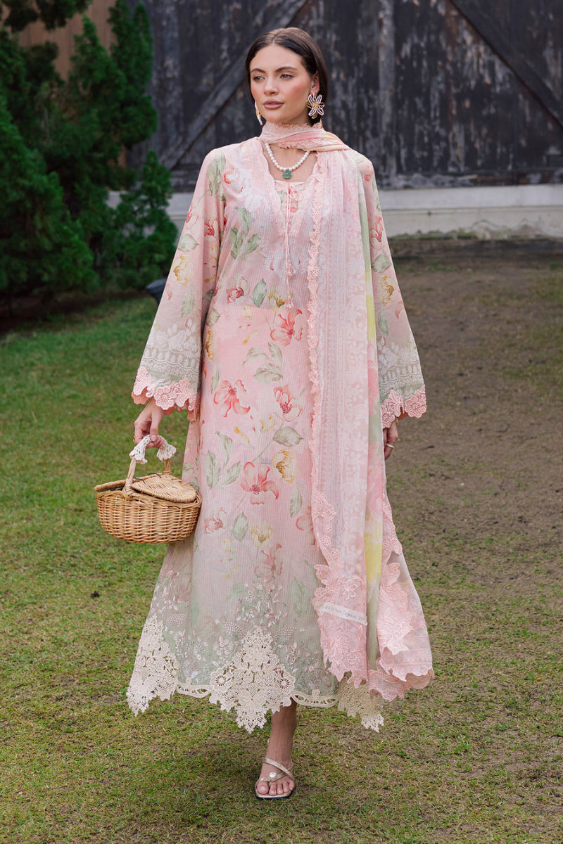 Digital Printed Lawn 2026 | Embroidered Neckline & Daman Patch | Chiffon Dupatta 3-Piece Stitched Suit