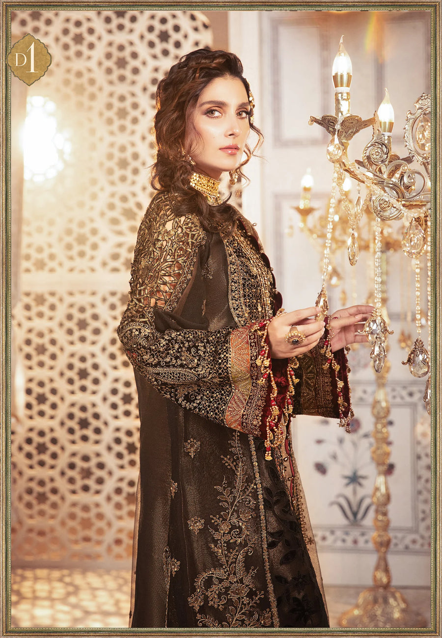 Black and Gold Heavy Embroidered Masoori Luxury Suit |Ready to Wear