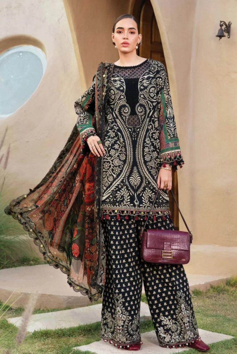 03-Piece Printed Lawn Suit With Embroidery - Ready To Wear