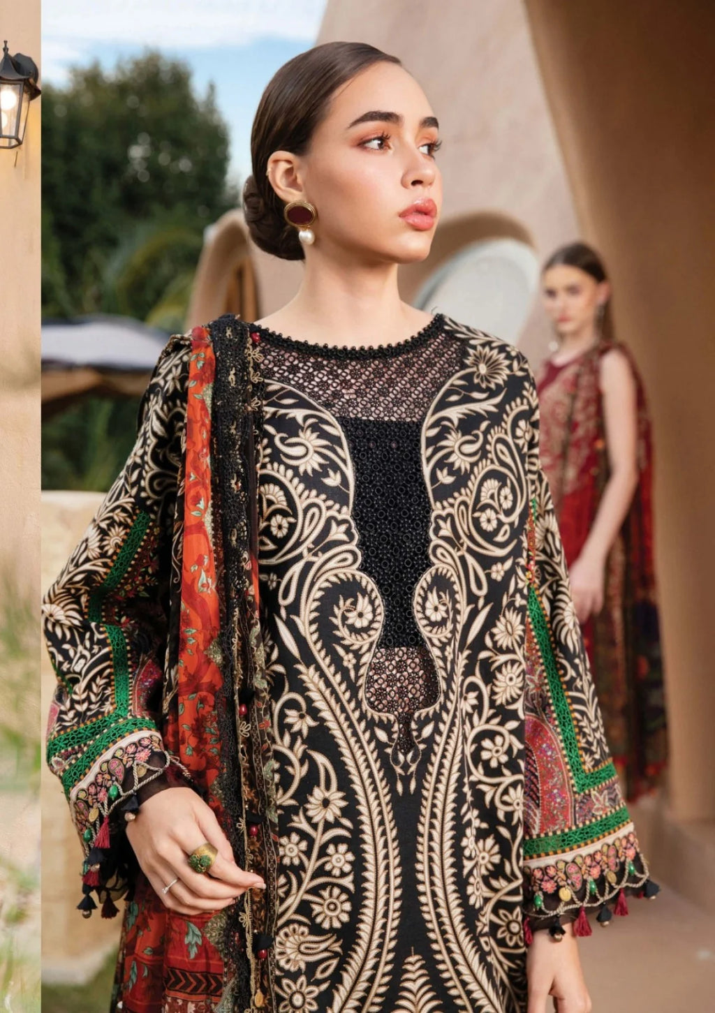 03-Piece Printed Lawn Suit With Embroidery - Ready To Wear