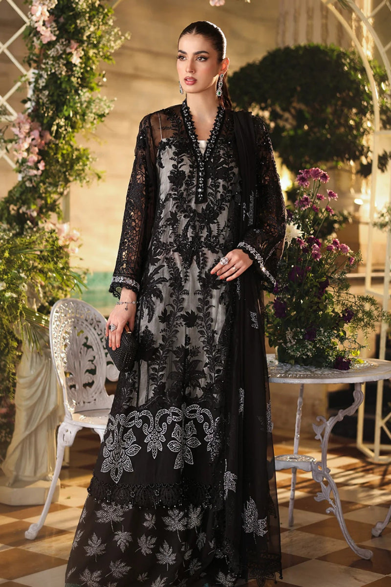Smoked Charcoal - 3 Piece Chiffon Suit | Ready To Wear