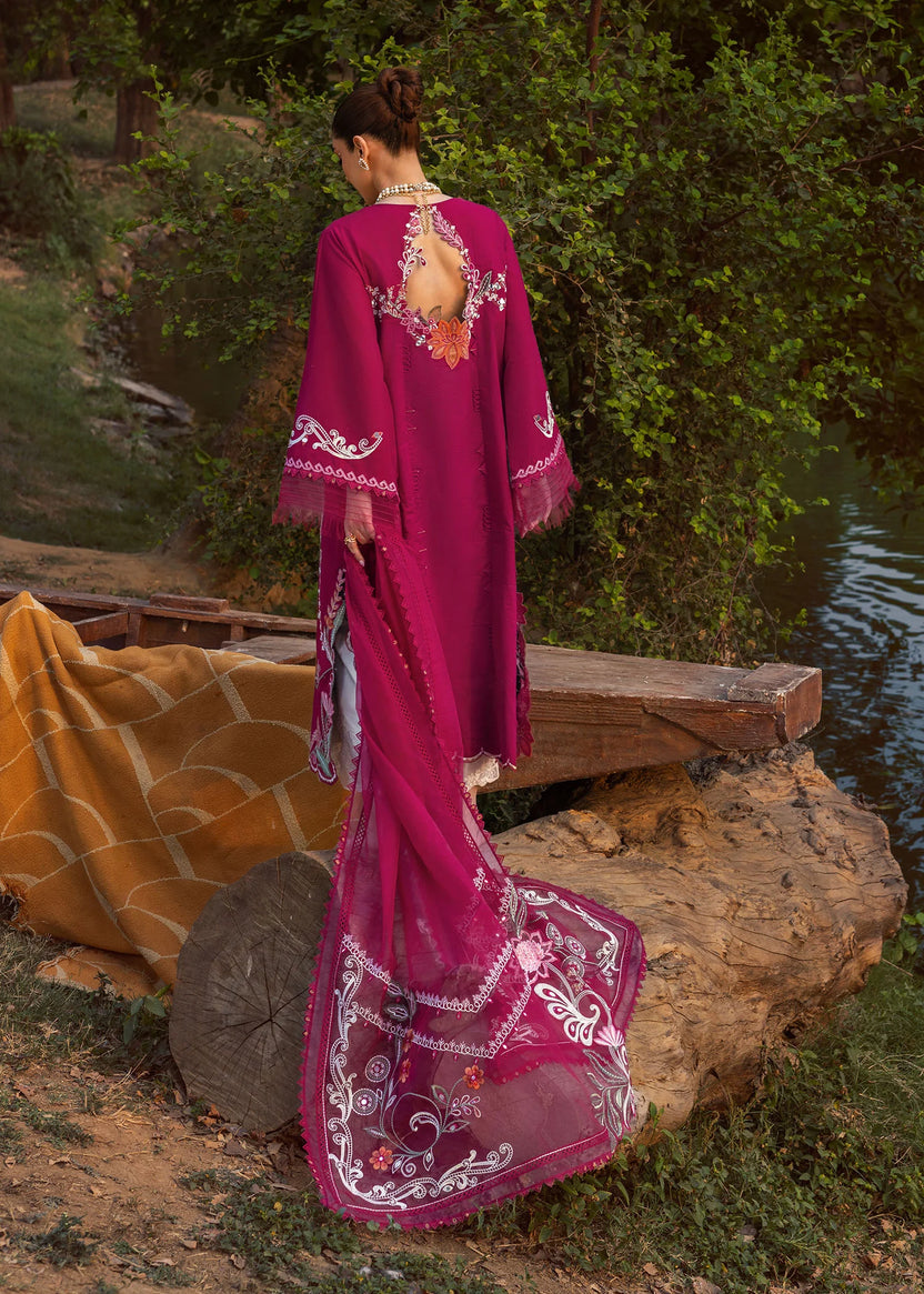Magenta Foilwork Chikankari Lawn Suit |Ready to Wear