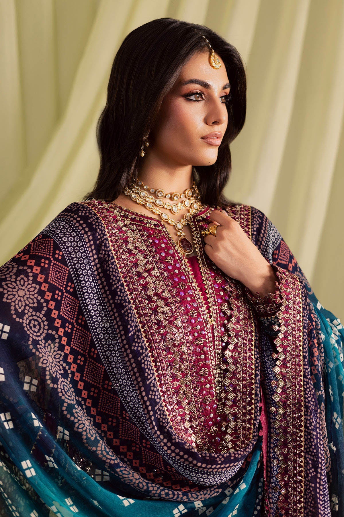 03-Piece Printed Lawn Suit With Embroidery - Ready To Wear