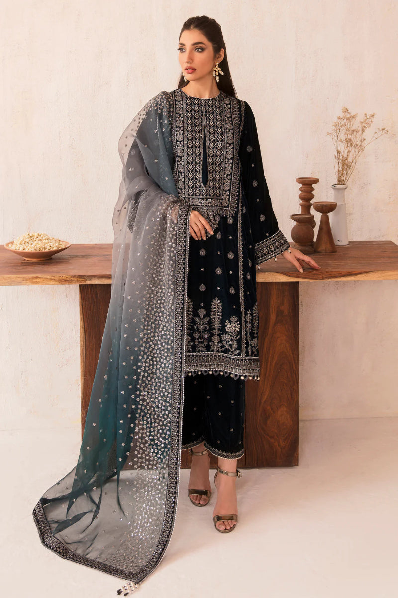 Jazmin Luxury Velvet Collection 3-Piece Stitched Suit | RTW