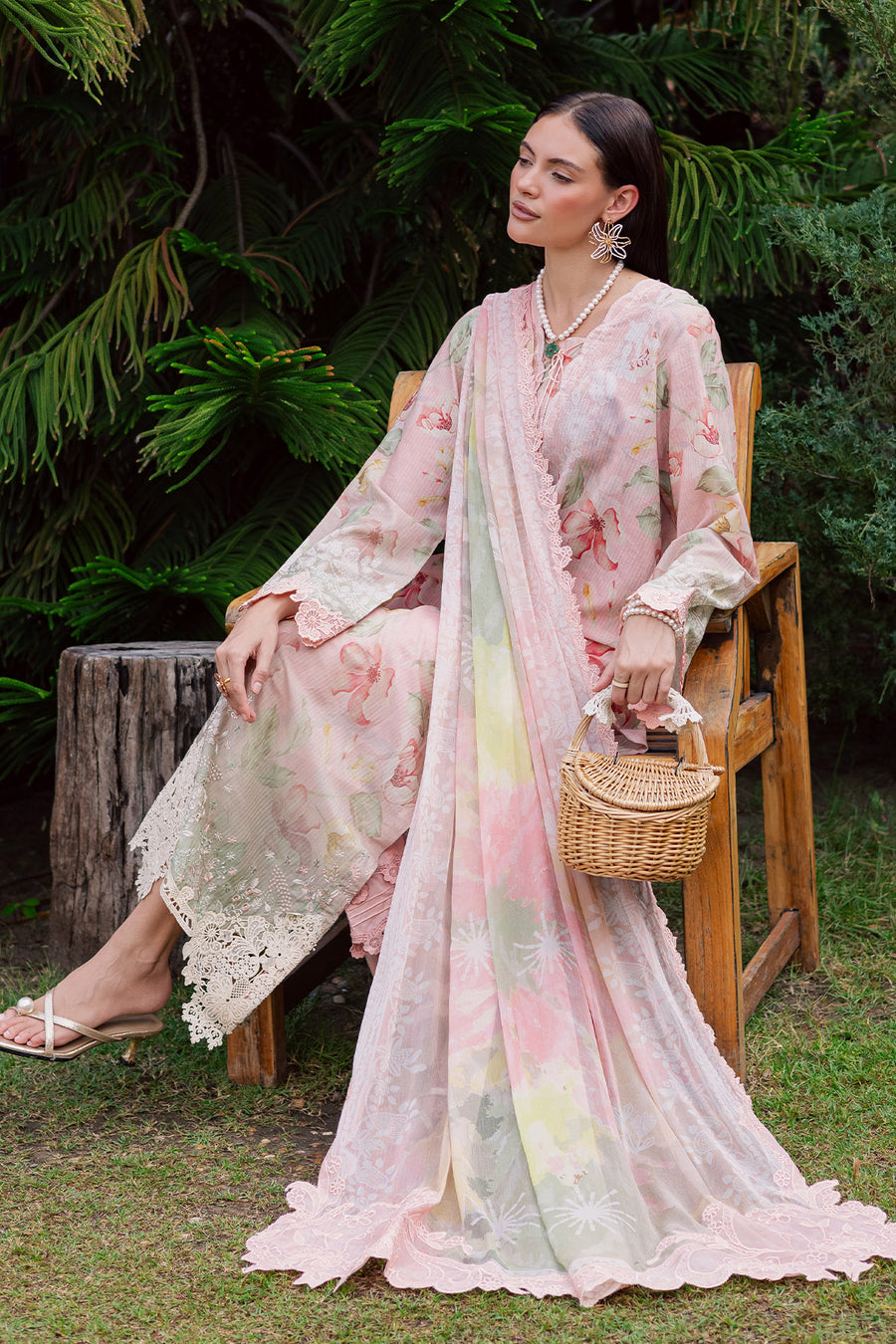 Digital Printed Lawn 2026 | Embroidered Neckline & Daman Patch | Chiffon Dupatta 3-Piece Stitched Suit