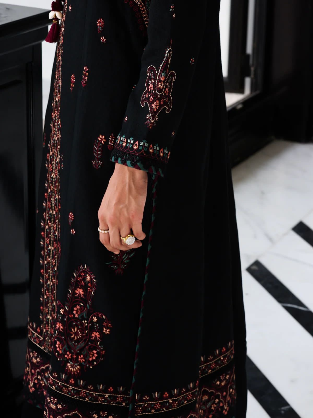 3 Piece Embroidered Cambric Suit | Ready To Wear