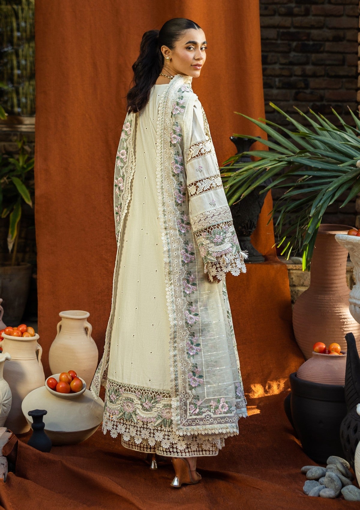 Off-White Chikankari Lawn | Heavy Embroidered Eid Formal
