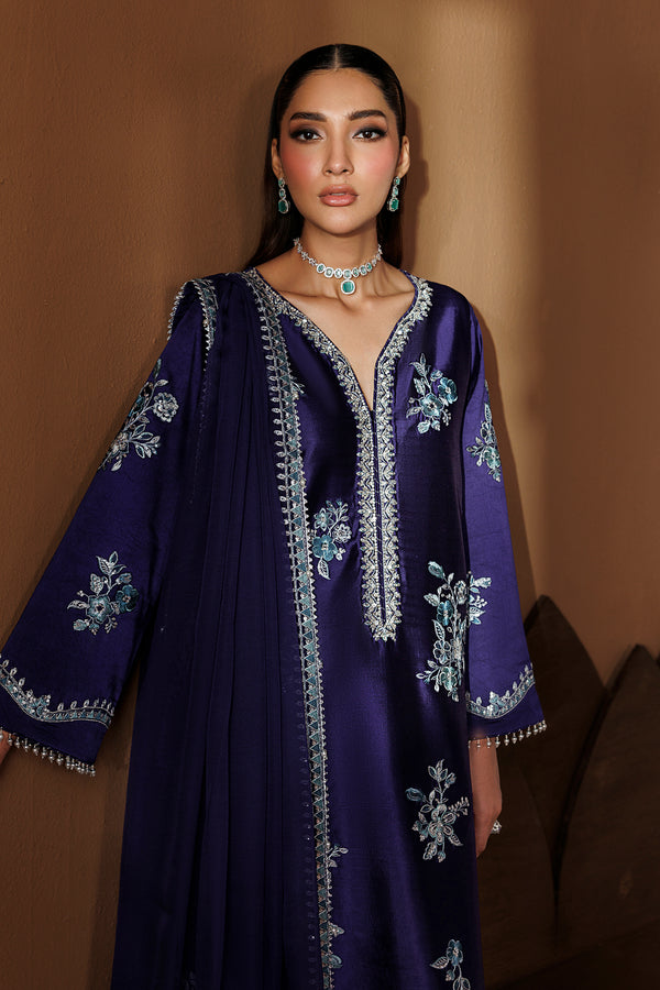 Deep Purple Embroidered Chiffon Suit | Ready to Wear