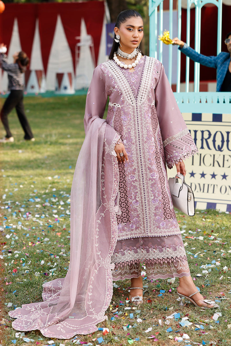 Lilac Heavy Embroidered Lawn Suit with Organza Dupatta | RTW