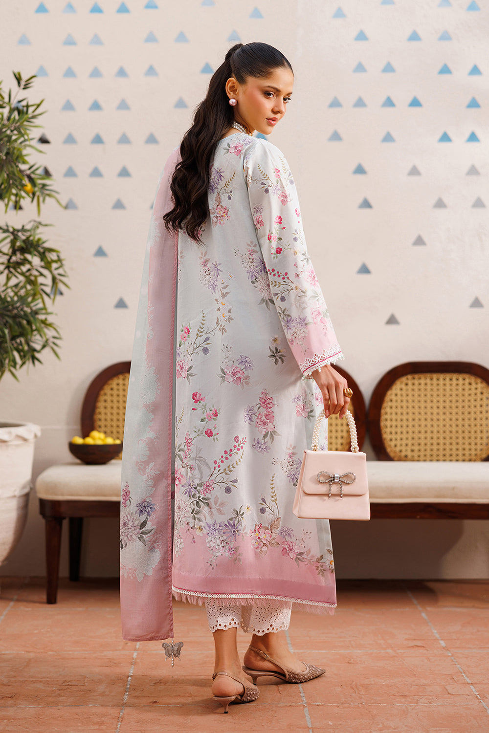 Mint Green Embroidered Shifli Lawn Suit |Ready to Wear
