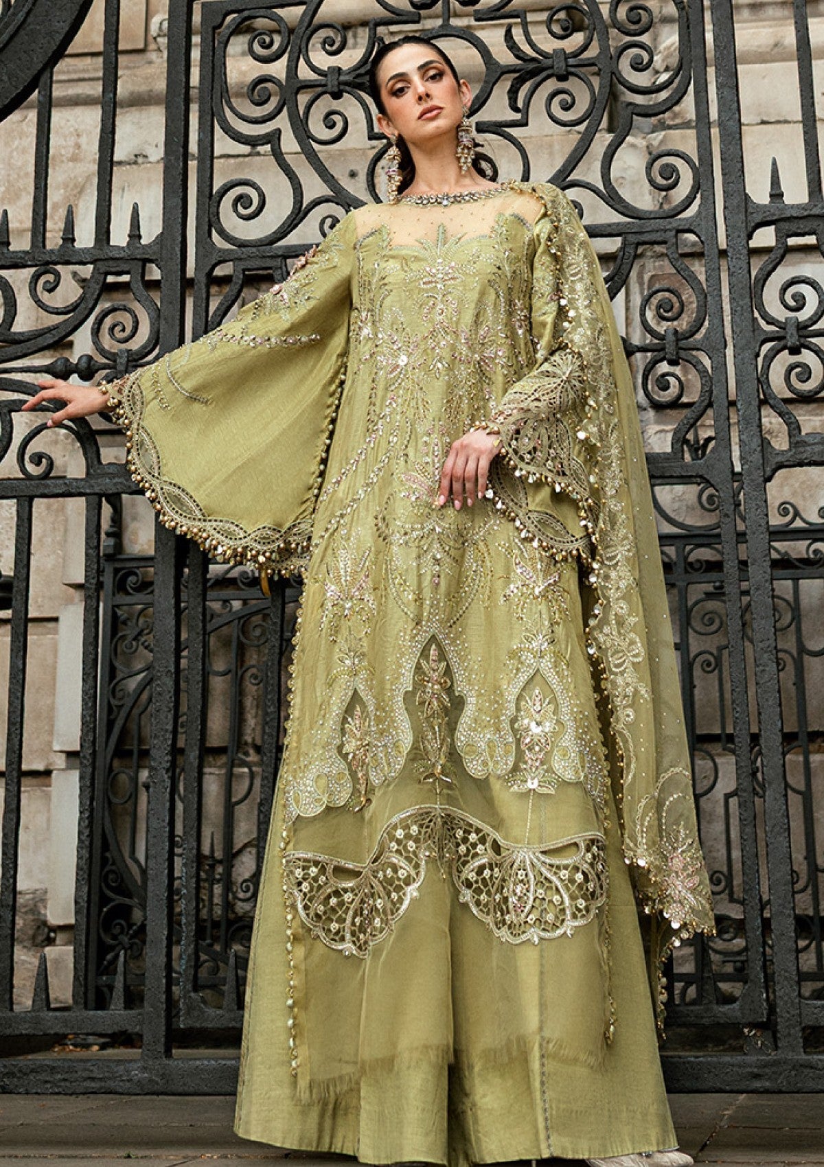 Olive Green Heavy Handwork Embroidered Luxury Suit |Ready to Wear