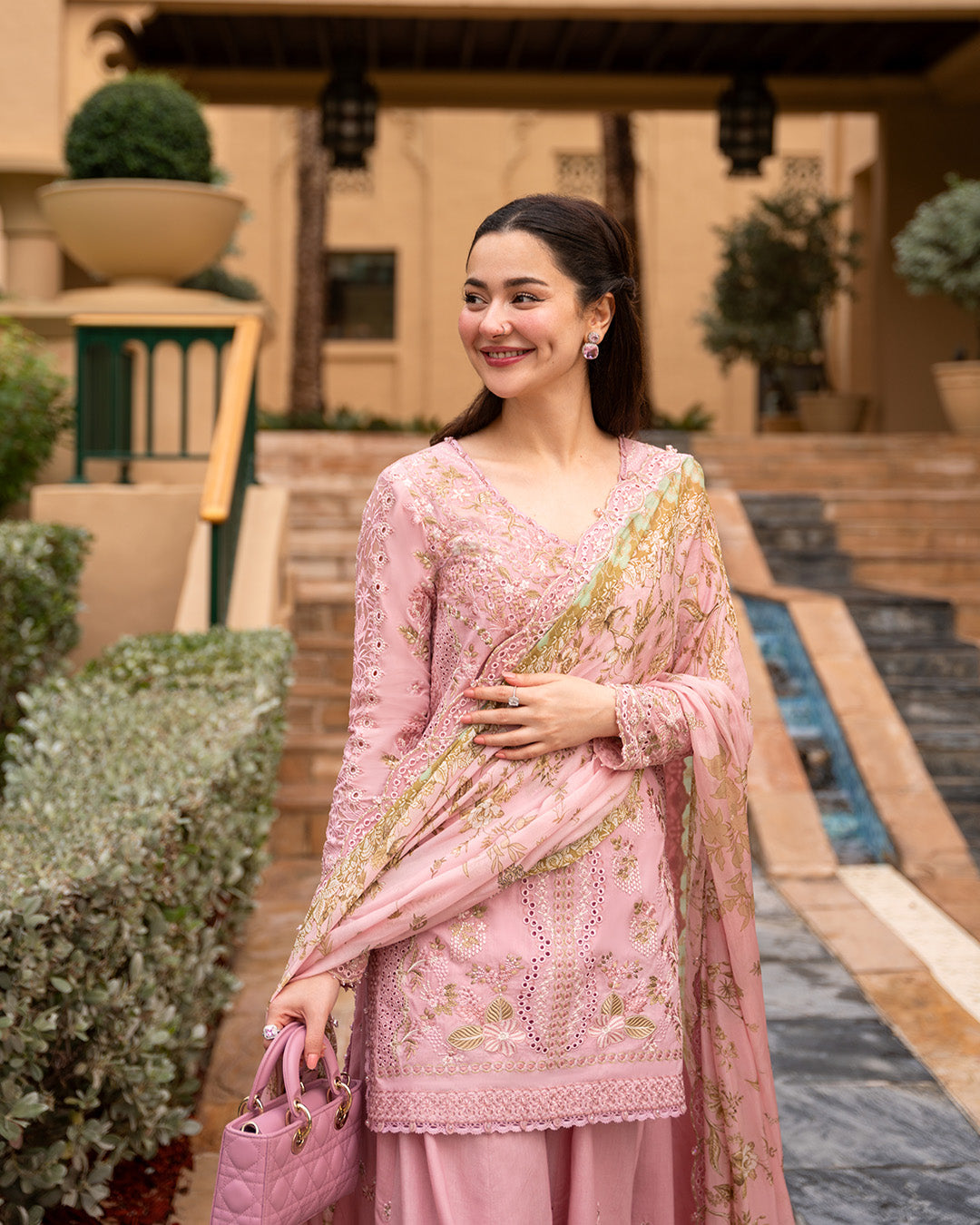 Pastel Tea Pink Embroidered Lawn Suit | Sharara Set | Ready-to-Wear