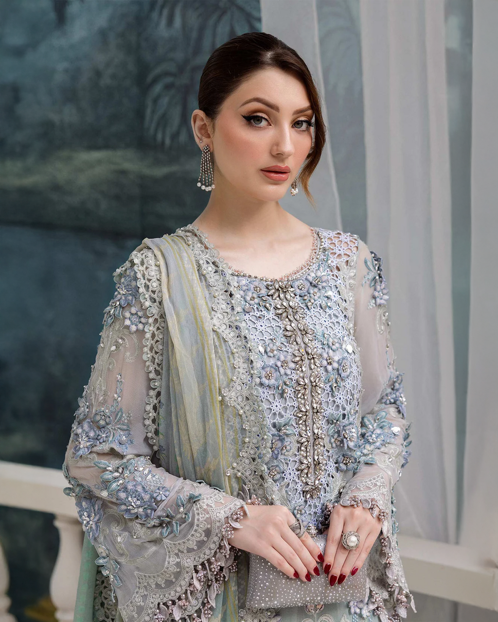 Mint Green Hand Embellished Luxury Suit | Ready to Wear