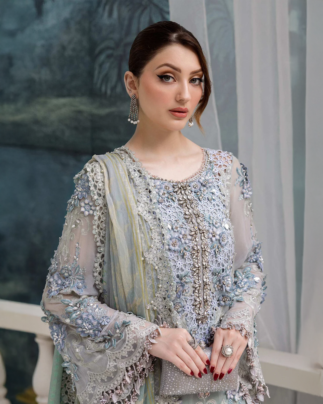 Mint Green Hand Embellished Luxury Suit | Ready to Wear