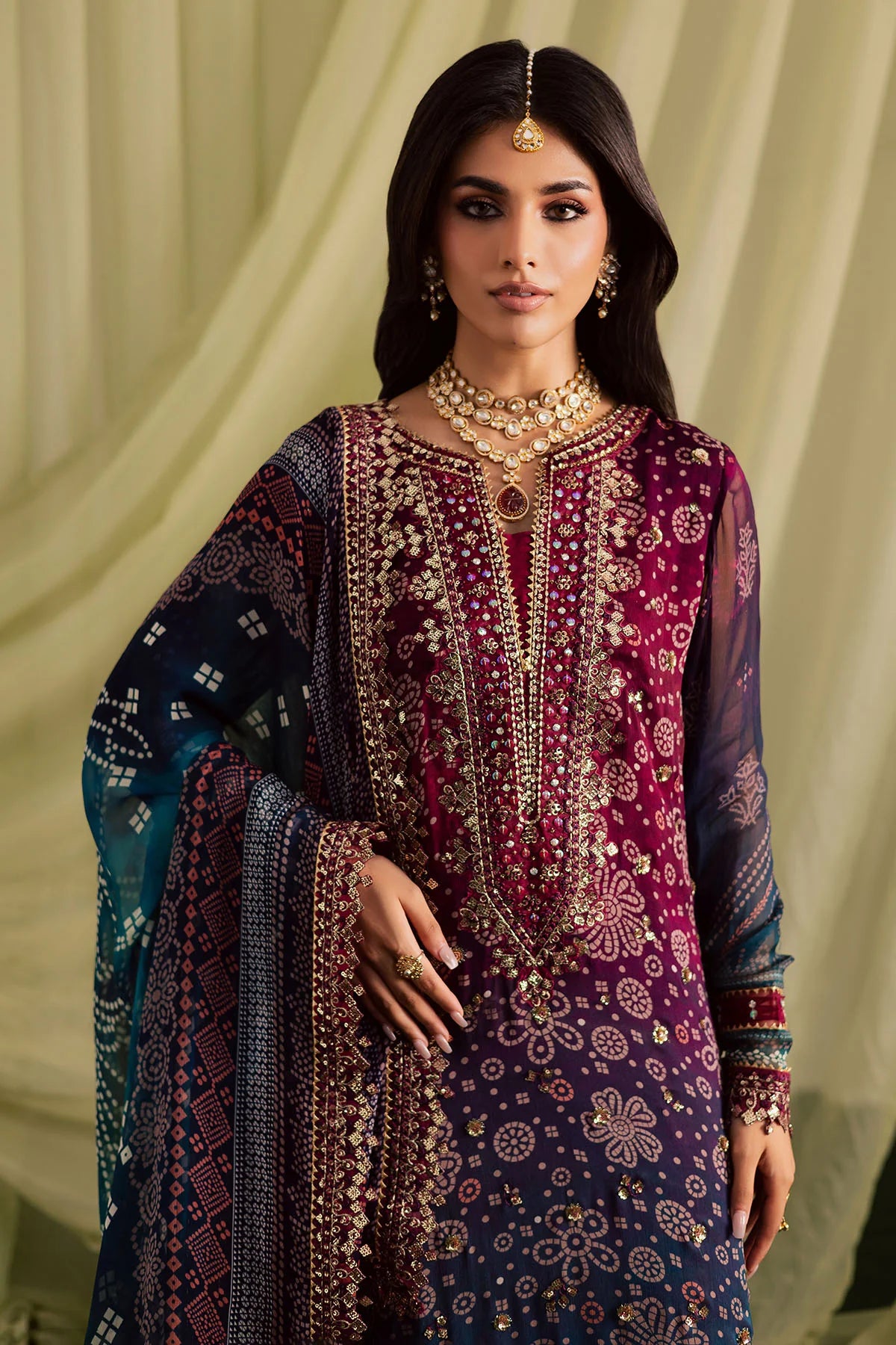03-Piece Printed Lawn Suit With Embroidery - Ready To Wear