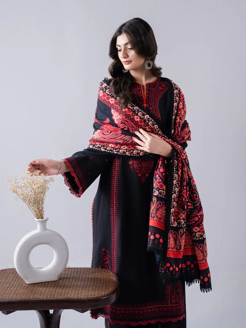 03-Piece Lawn Suit With Embroidery - Ready To Wear