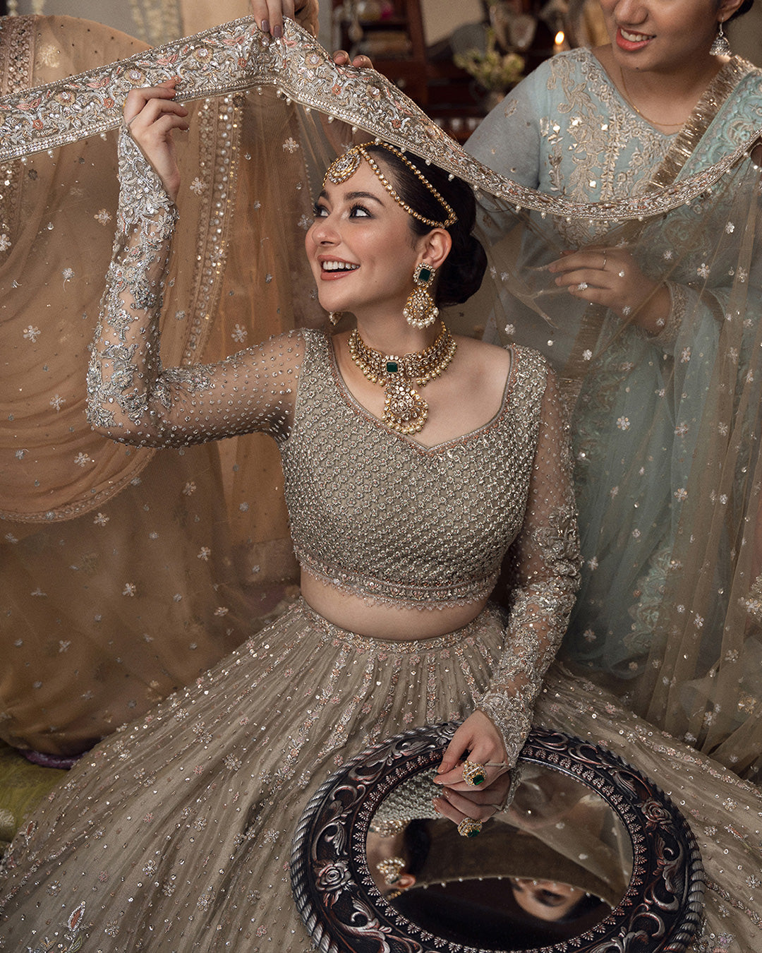 Net Frock Set with Sequence and Pearl Work | Ready to Wear