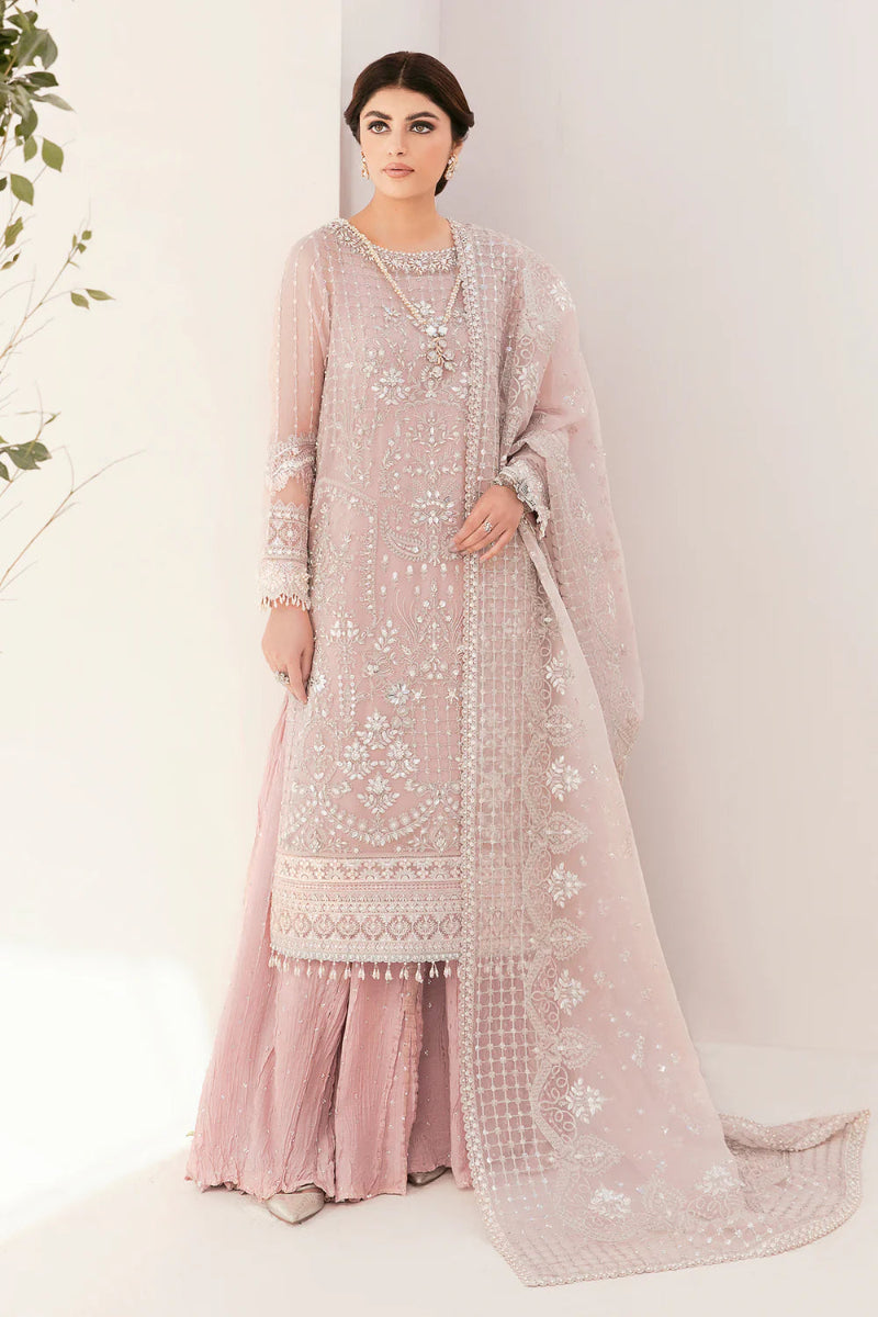 Pink Organza Embroidered Suit | Ready to Wear