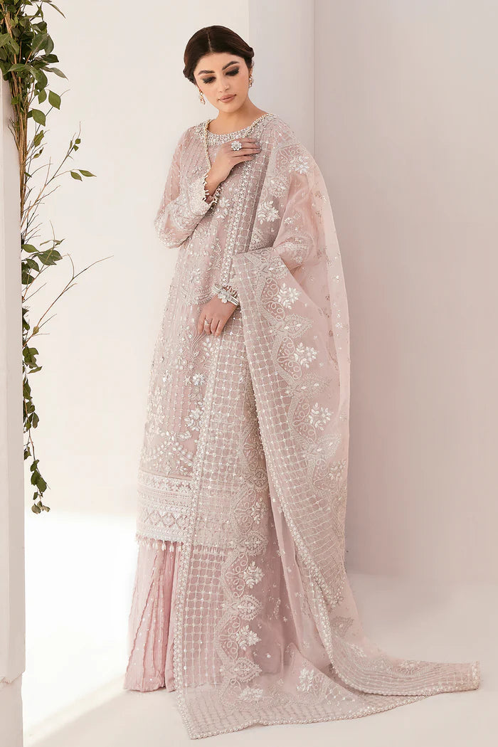 Pink Organza Embroidered Suit | Ready to Wear