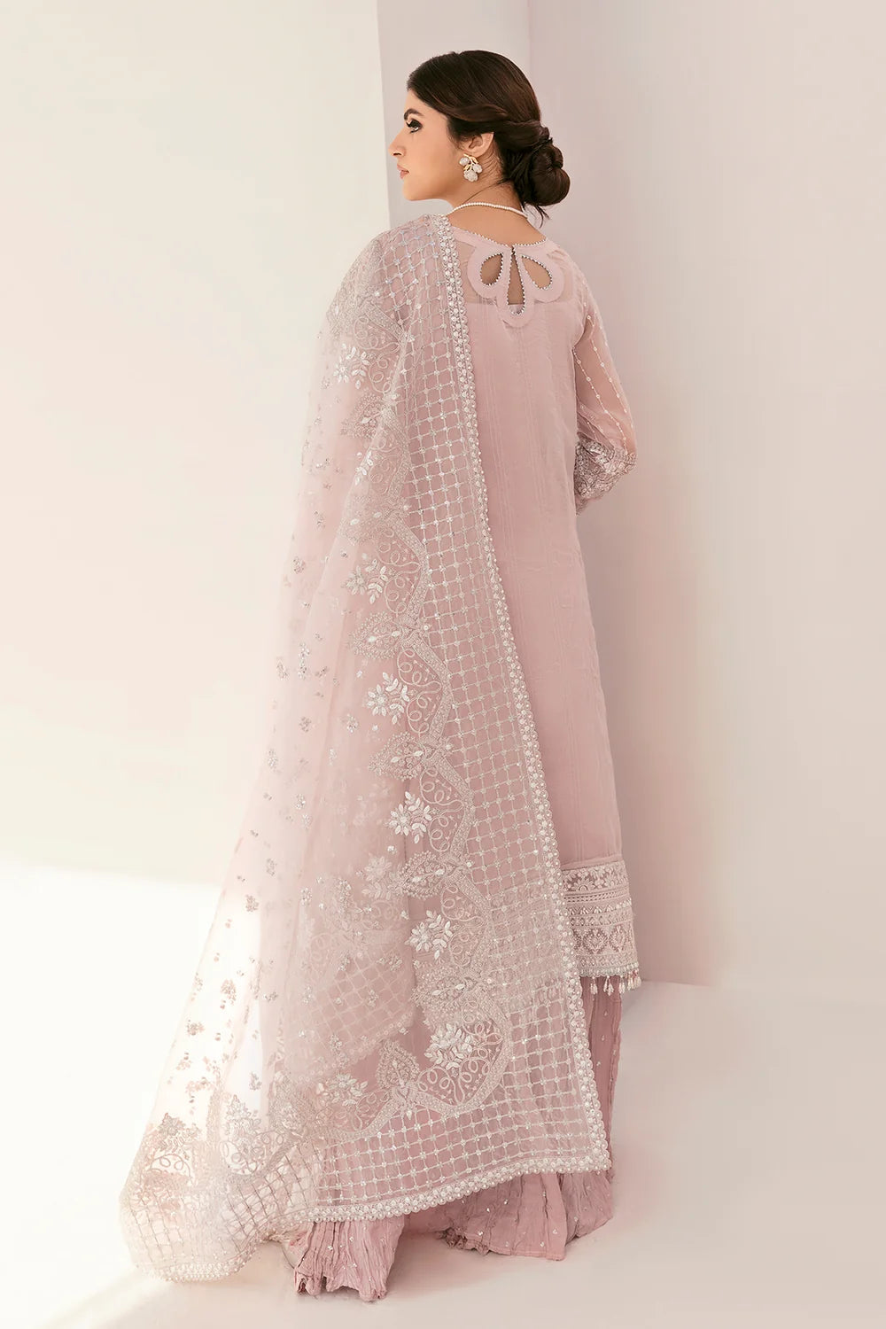 Pink Organza Embroidered Suit | Ready to Wear