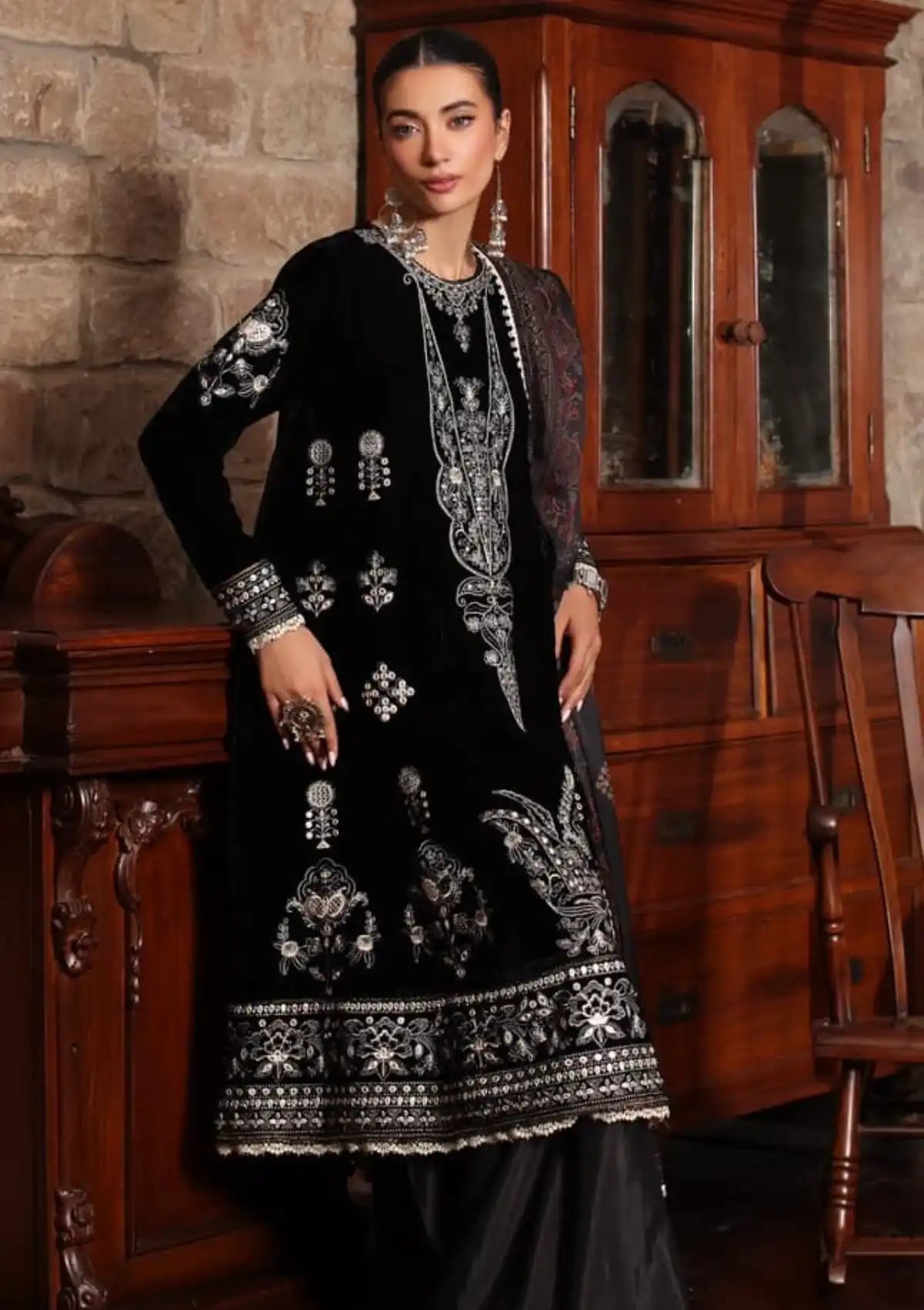 Luxury Velvet 3 Pcs Suit | Ready To Wear