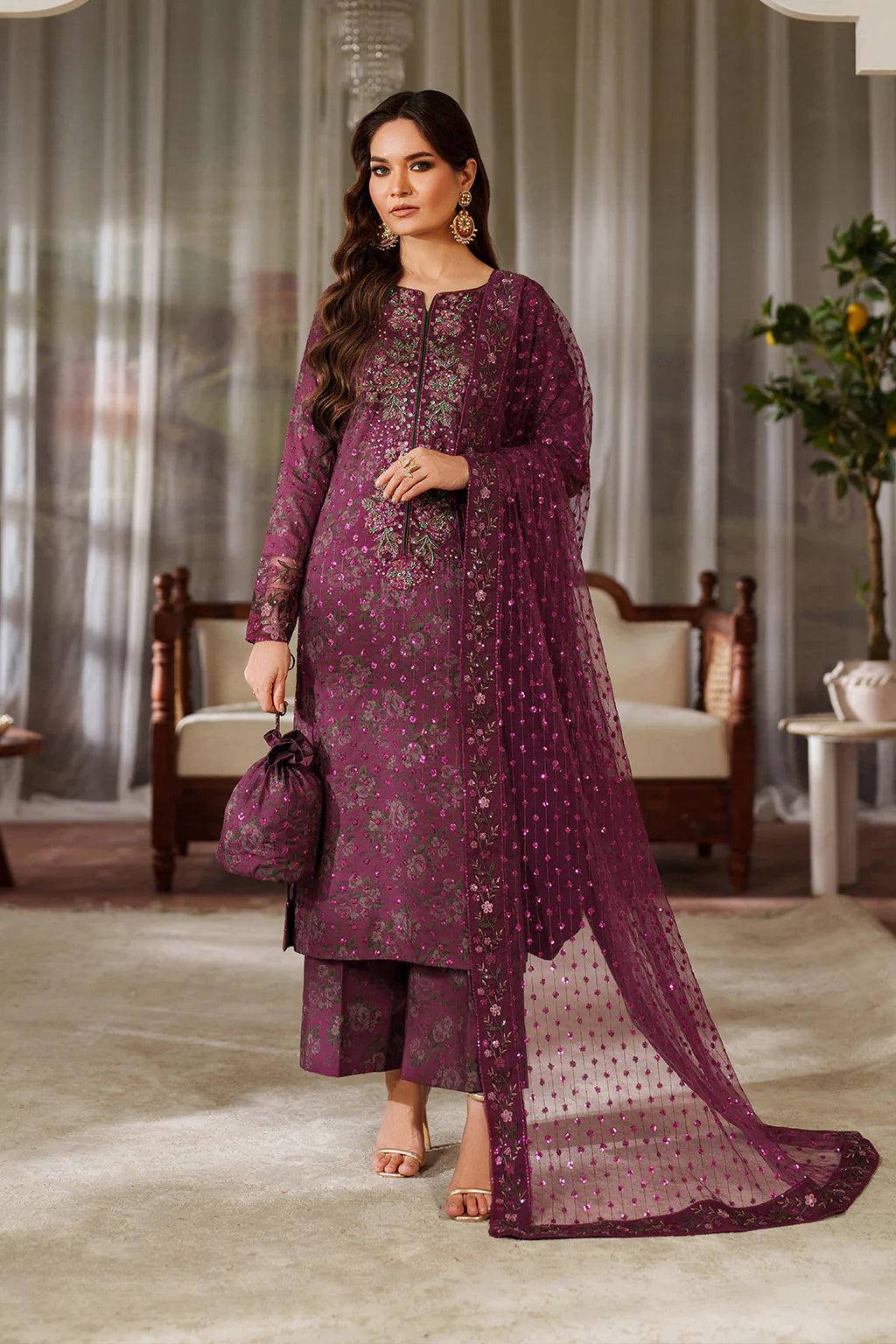 03-Piece Printed Lawn suit - Ready To Wear