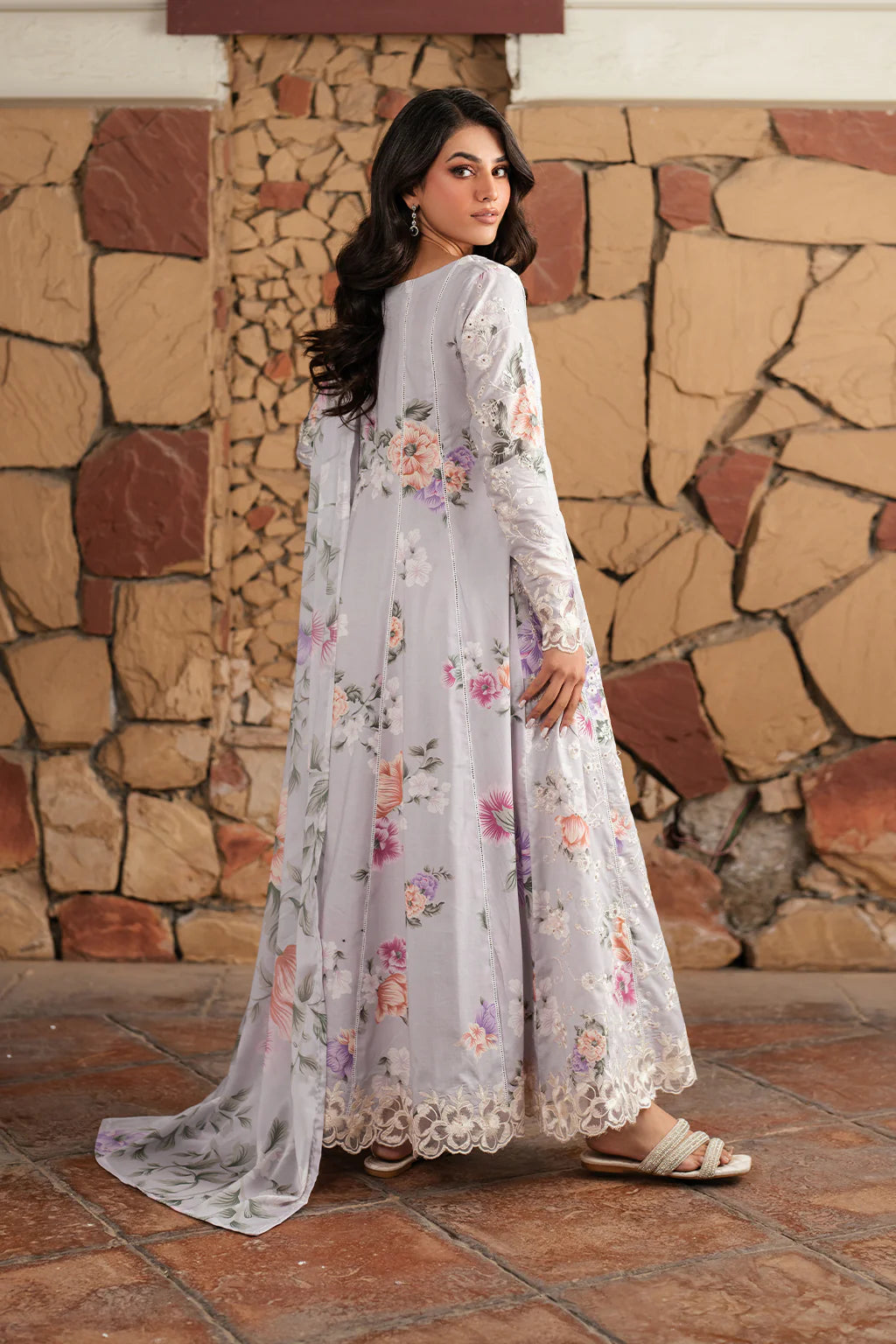 3 Piece Stitched Lawn Dress -  Ready  to  Wear