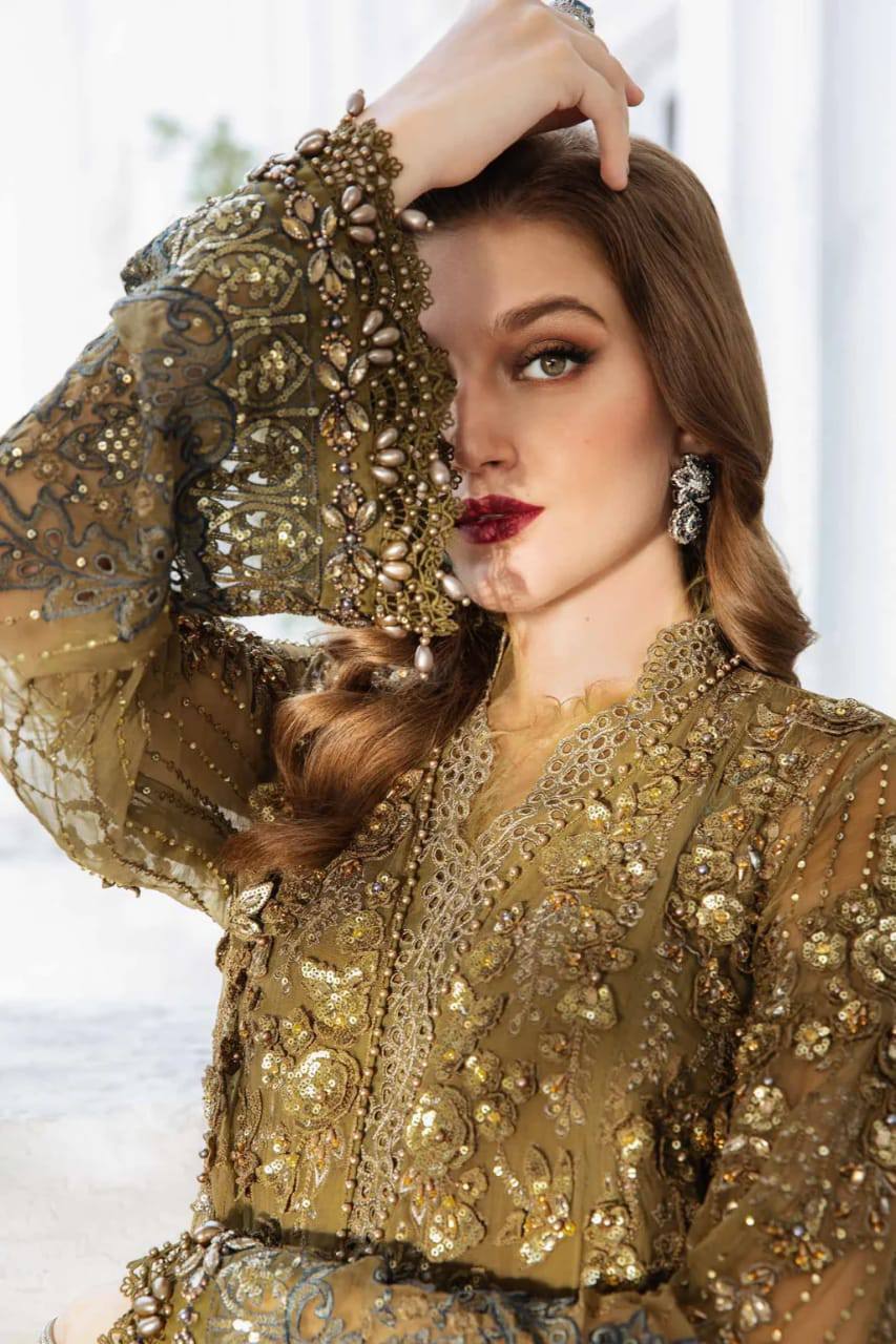 Olive Green Sequence Embroidered Luxury Suit | Ready to Wear
