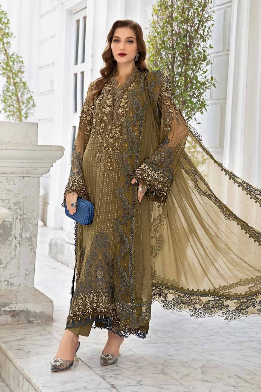 Olive Green Sequence Embroidered Luxury Suit | Ready to Wear