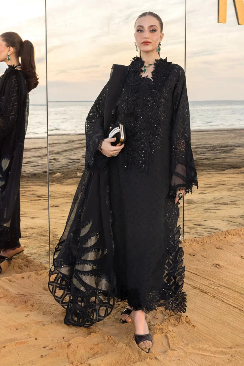 Midnight Smoke - Embroidered Lawn Suit With Chiffon Dupatta | Ready To Wear