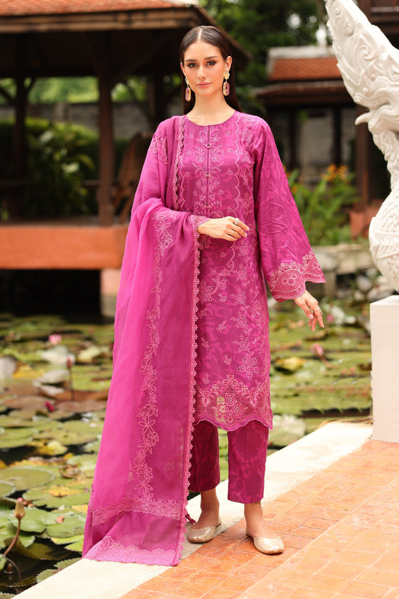 Magenta Printed Lawn Suit with Chiffon Dupatta |Ready to Wear