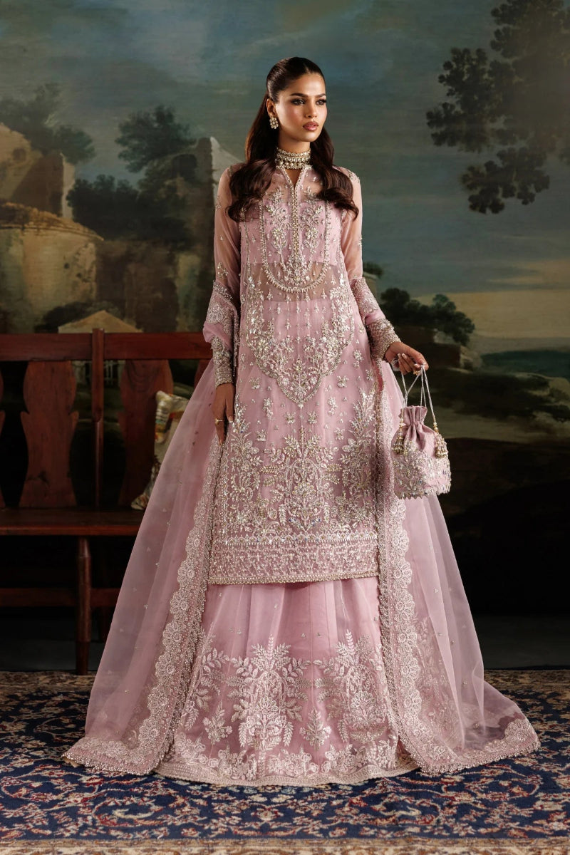 Blushing Pink Organza Ready to Wear Embroidered Lehenga Suit