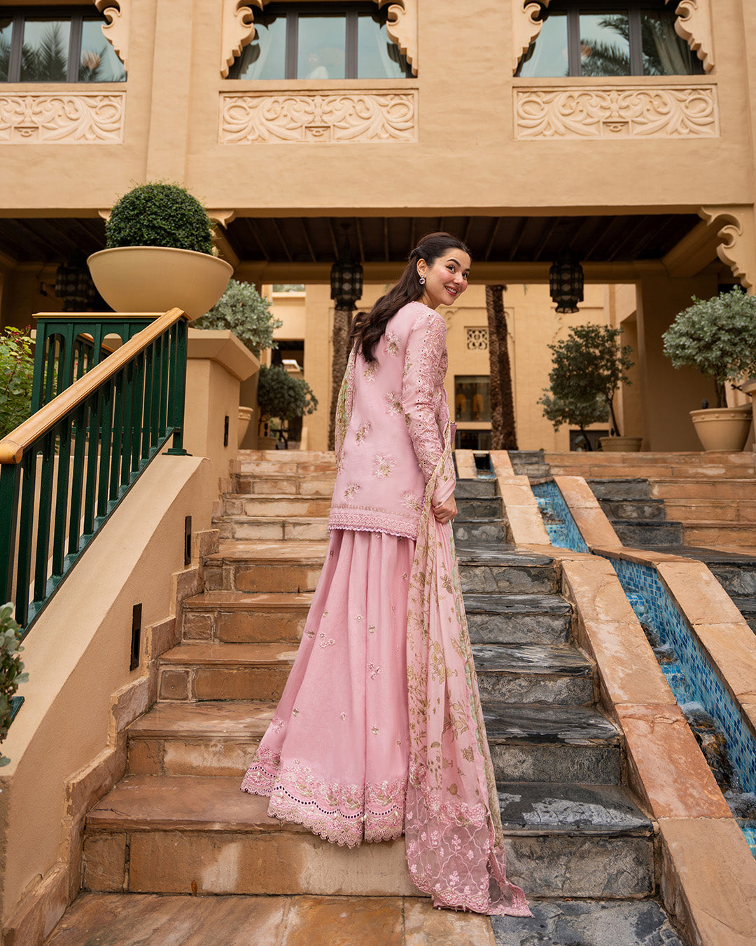Pastel Tea Pink Embroidered Lawn Suit | Sharara Set | Ready-to-Wear